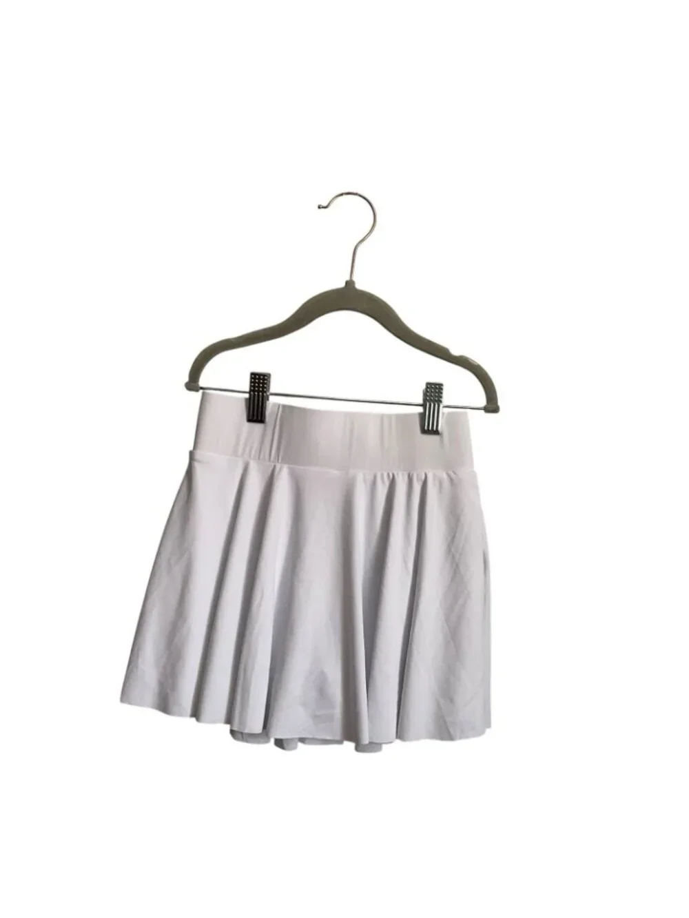 Girls Tennis Skort White Crossover High Waisted Medium, Size 7-8 T Pockets
